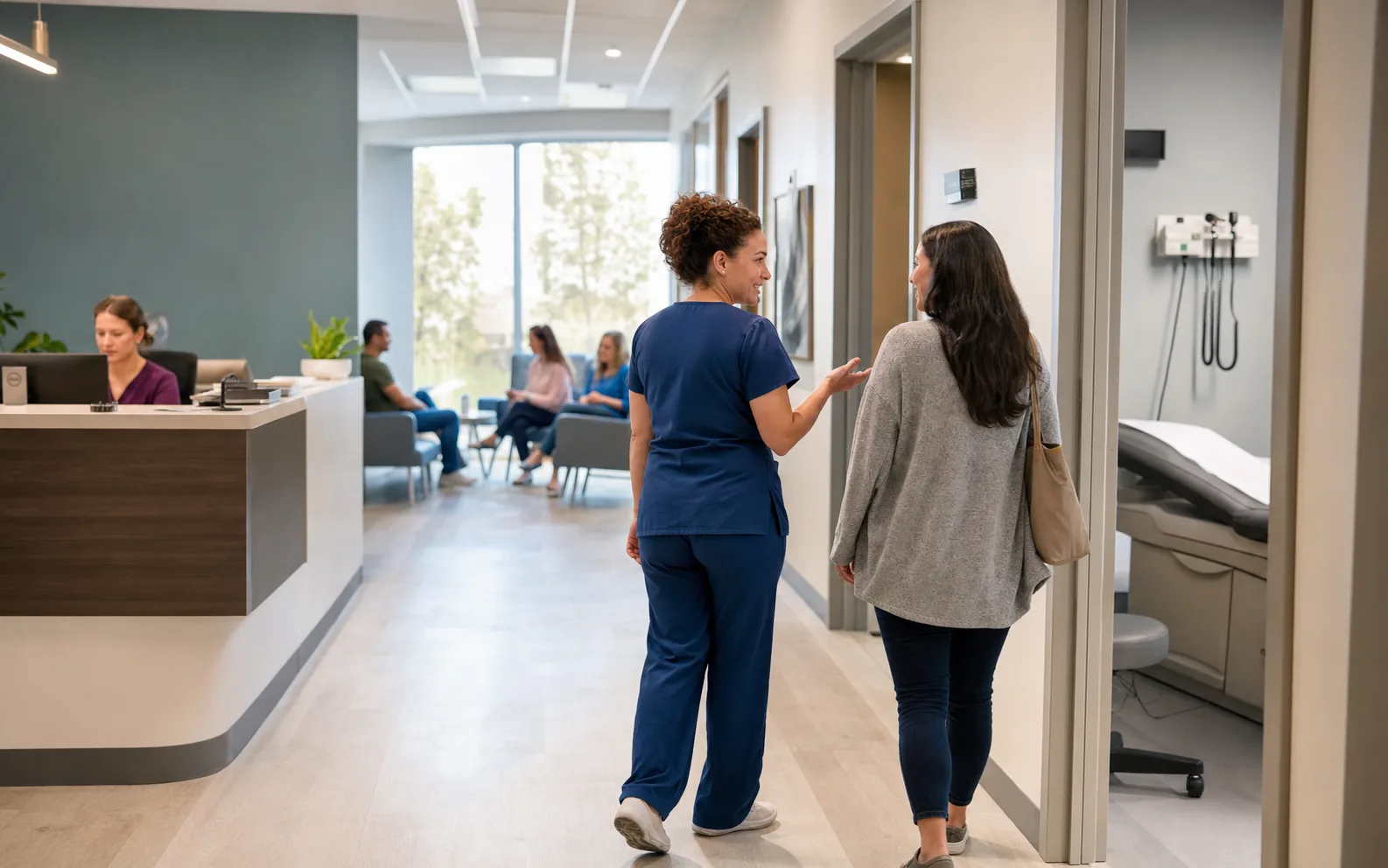 Care teams working in a modern outpatient clinic.
